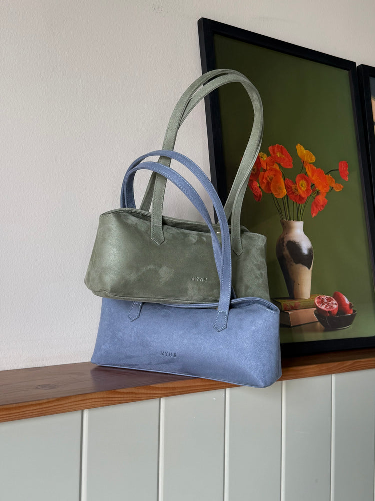 
                  
                    Load image into Gallery viewer, Suede Eclat Bag - Bluish Grey
                  
                