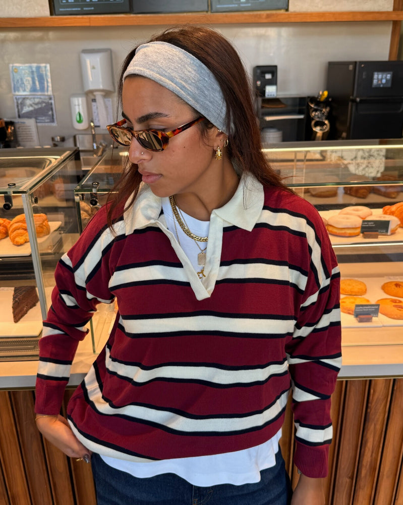
                  
                    Load image into Gallery viewer, Coelho Striped Knit Polo
                  
                