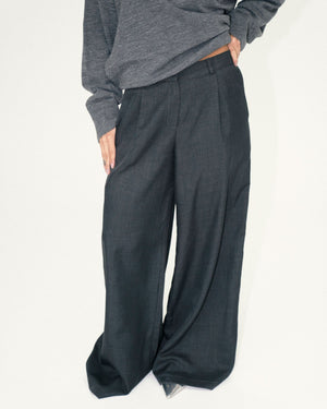 
                  
                    Load image into Gallery viewer, Pleated Suit Pants - Charcoal Grey
                  
                