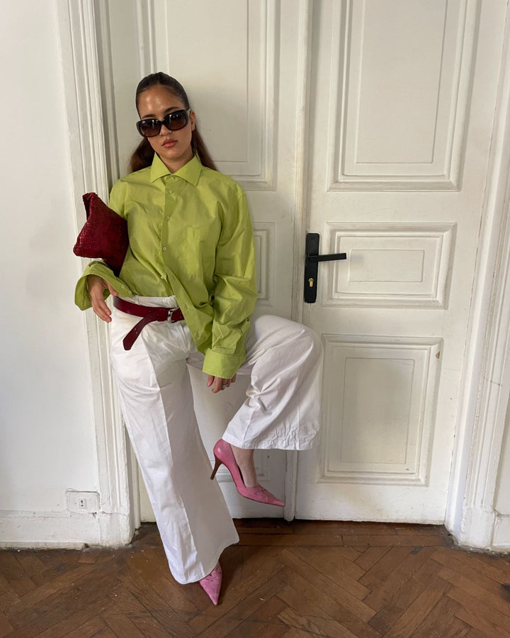 90s Pleated Pants - White