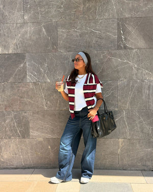 
                  
                    Load image into Gallery viewer, Coelho Striped Knit Polo
                  
                