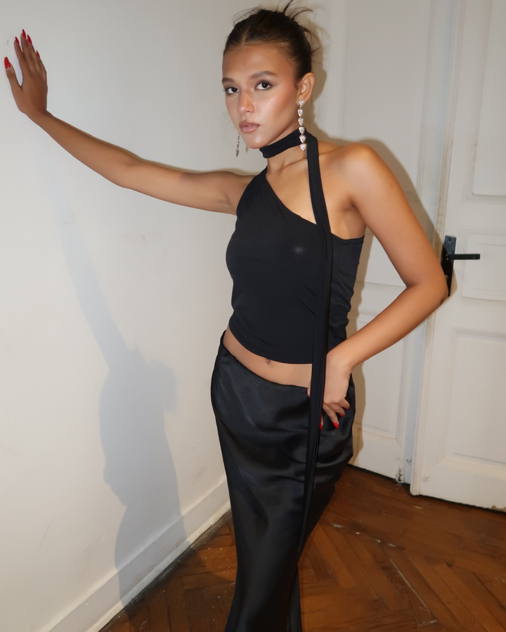 One Shoulder Top - Black