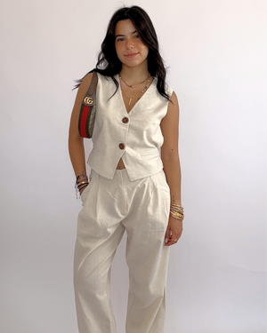 
                  
                    Load image into Gallery viewer, Linen Suit Pants - Beige By MYNE
                  
                