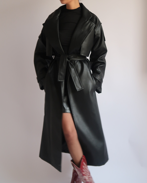 
                  
                    Load image into Gallery viewer, Leather Trench Coat
                  
                