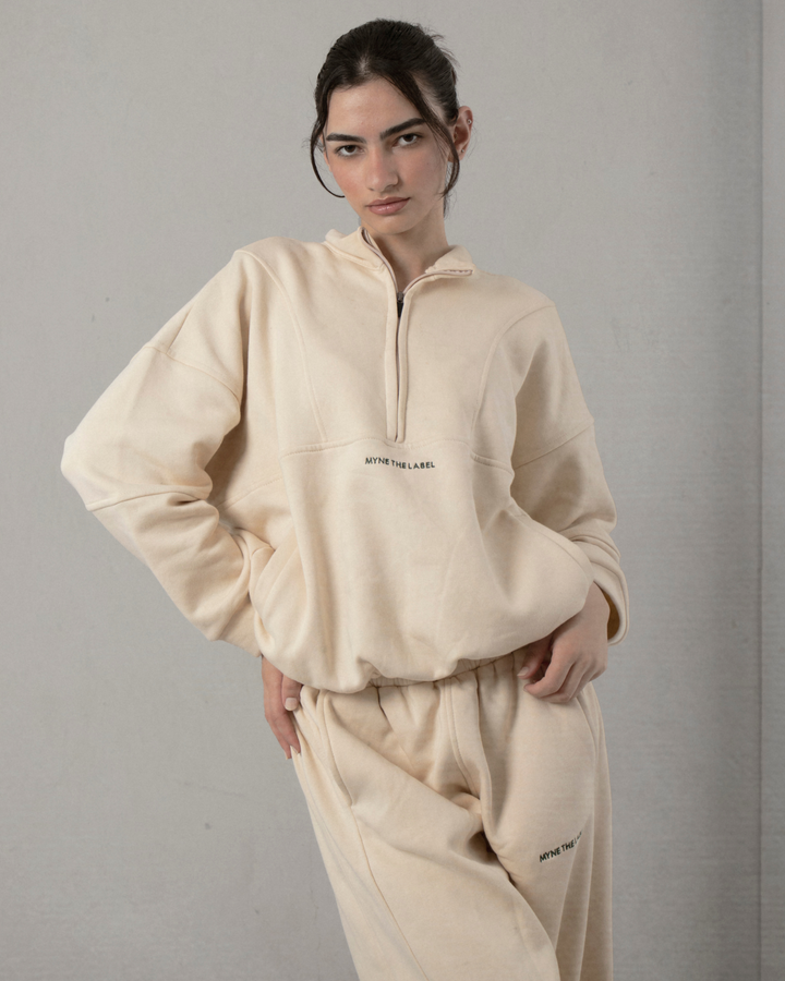Cozy Half zip - Latte (WOMEN)