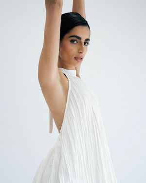 
                  
                    Load image into Gallery viewer, Lunar Maxi Backless Dress - White
                  
                