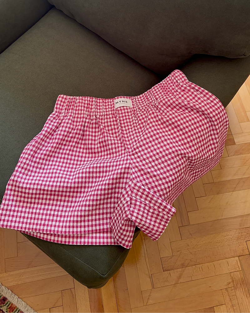 Boxy shorts - Check Red
