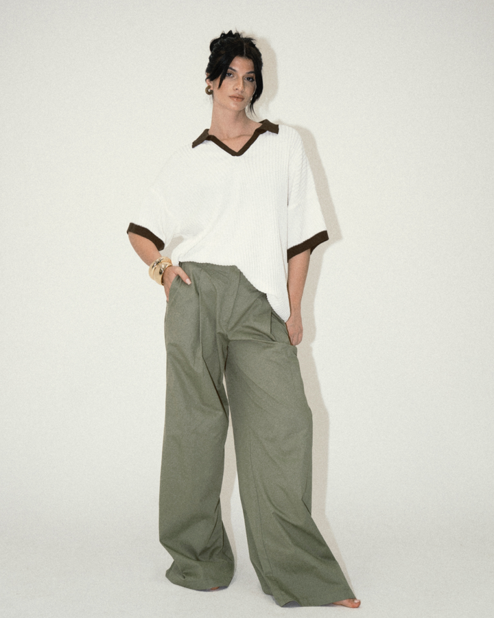 90s Pleated Pants - Khaki