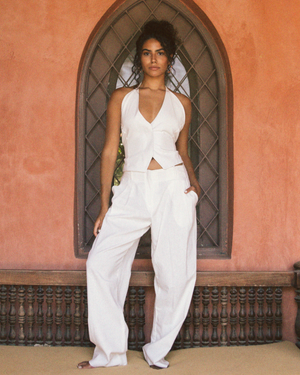 
                  
                    Load image into Gallery viewer, Linen Suit Pants - White
                  
                