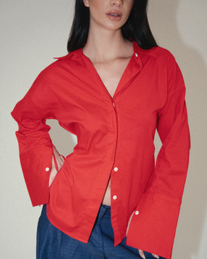 
                  
                    Load image into Gallery viewer, Multiway Poplin Shirt - Red
                  
                