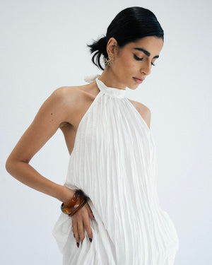 
                  
                    Load image into Gallery viewer, Lunar Maxi Backless Dress - White
                  
                