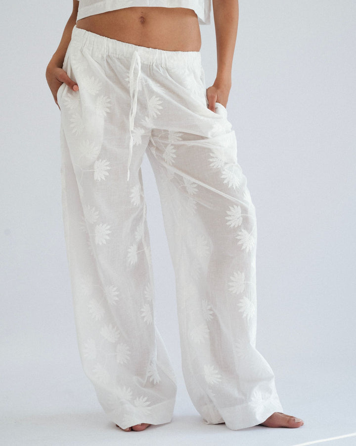 Palms Broderie Relaxed Pants