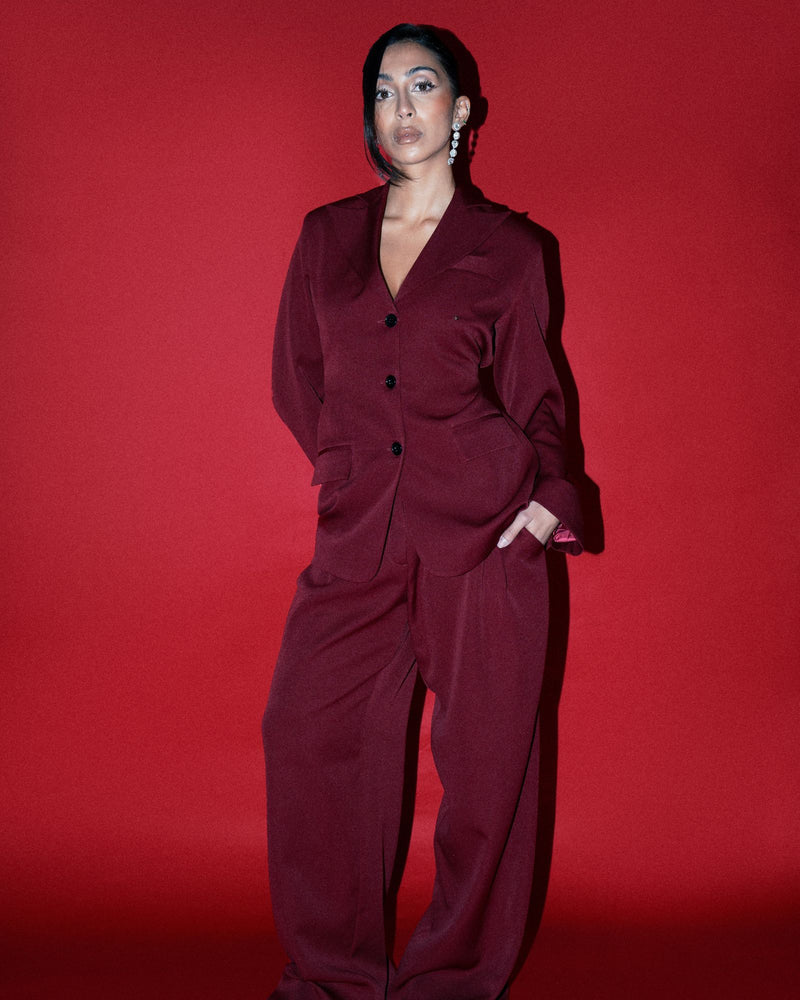 
                  
                    Load image into Gallery viewer, Pleated Suit Pants - Burgundy
                  
                