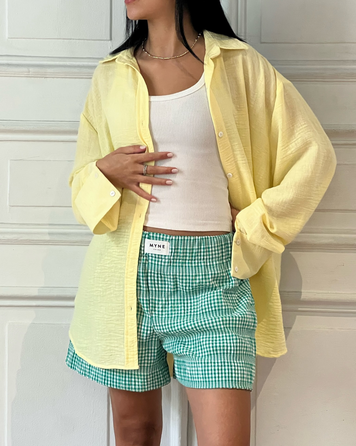 Crinkle Shirt - Butter Yellow