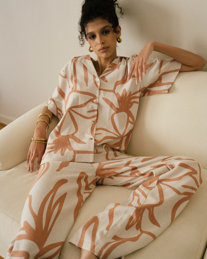 1/2 Sleeved Palma Shirt - Peach