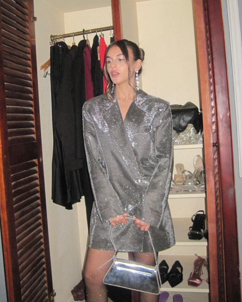 
                  
                    Load image into Gallery viewer, Silver Starlet Blazer Dress
                  
                