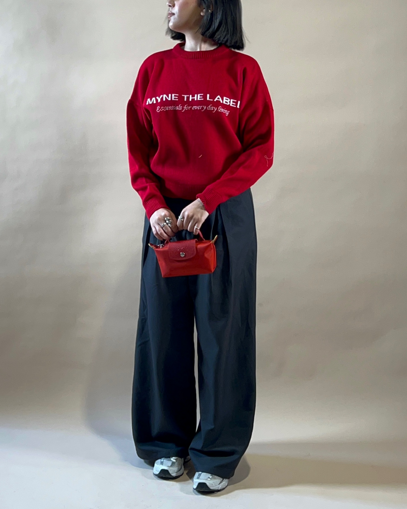 Oversized Knit Jumper - Red