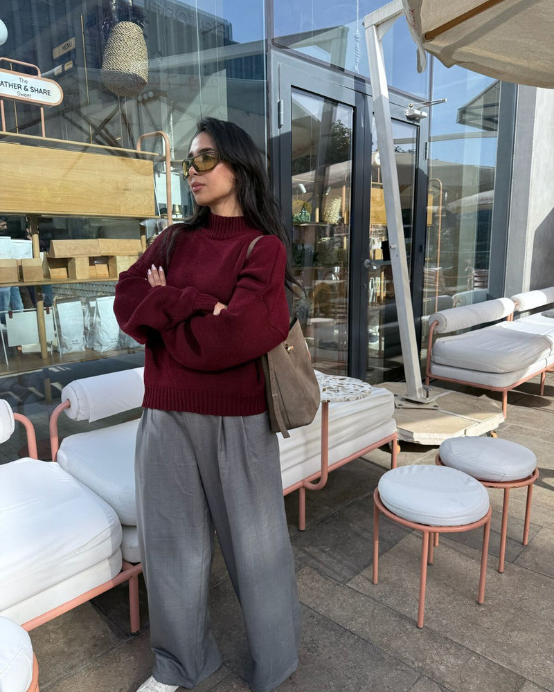 
                  
                    Load image into Gallery viewer, Merlot Knit Sweater
                  
                