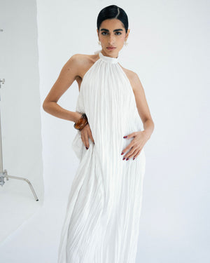 
                  
                    Load image into Gallery viewer, Lunar Maxi Backless Dress - White
                  
                