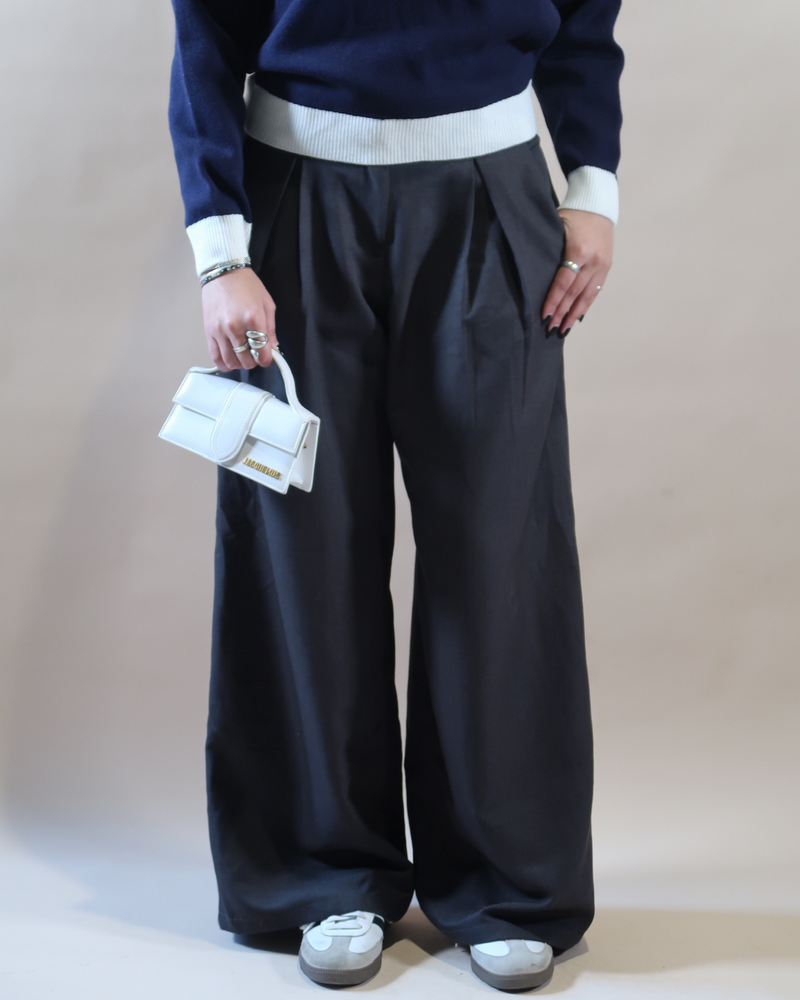 
                  
                    Load image into Gallery viewer, Pleated Suit Pants - Dark Grey
                  
                