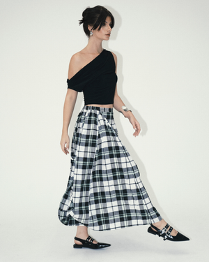 
                  
                    Load image into Gallery viewer, Plaid Dream Skirt - Green x White
                  
                