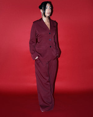 
                  
                    Load image into Gallery viewer, Pleated Suit Pants - Burgundy
                  
                