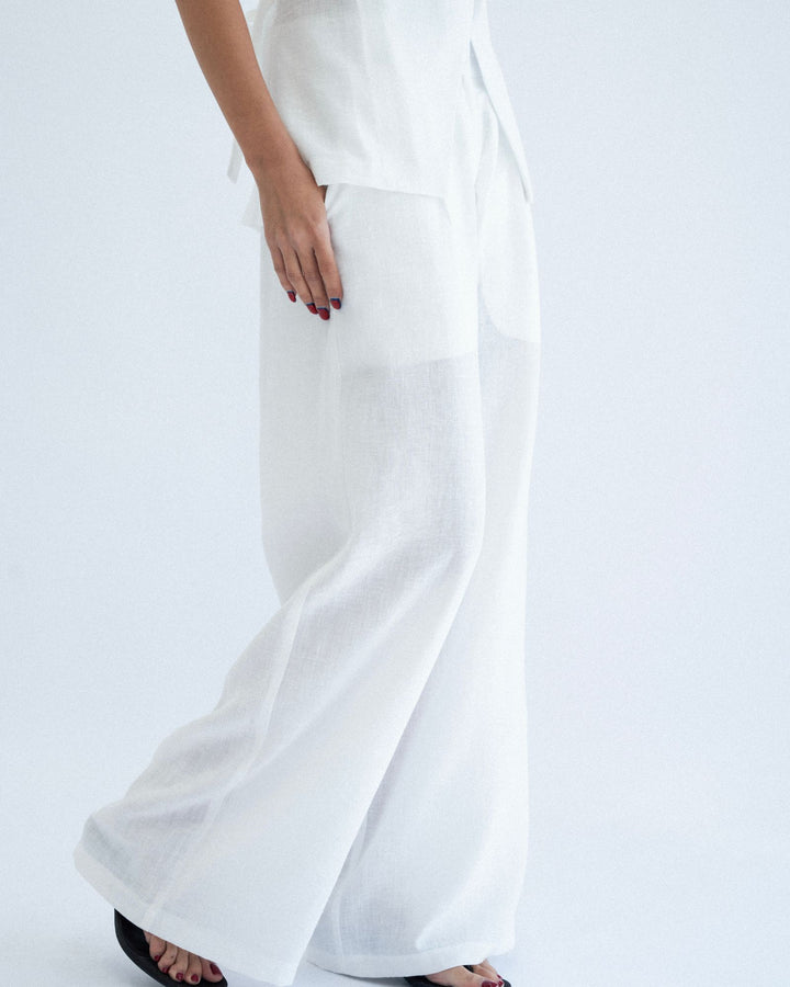 Pleated Suit Pants - White