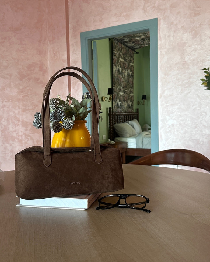 Suede Eclat Bag - Light Brown