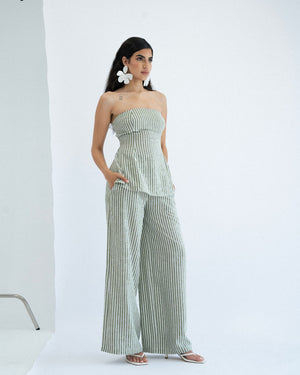 
                  
                    Load image into Gallery viewer, Seafoam Striped Tie Back Top
                  
                