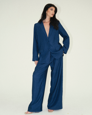 
                  
                    Load image into Gallery viewer, Pleated Suit Pants - Navy
                  
                