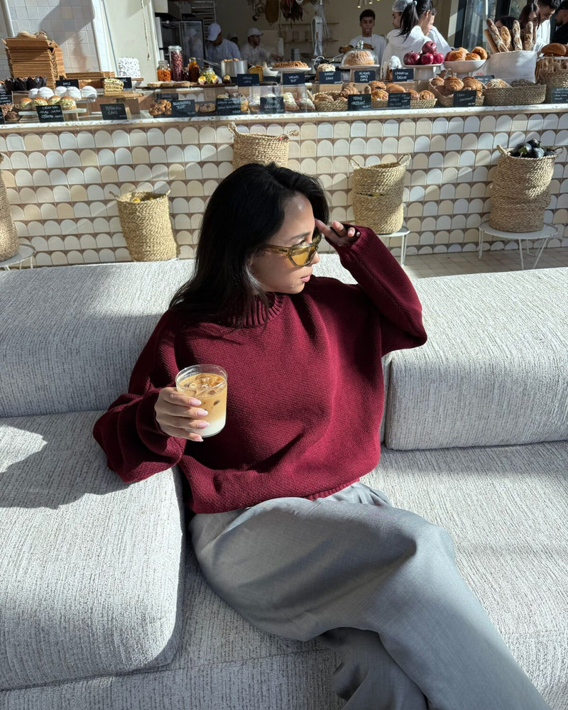 
                  
                    Load image into Gallery viewer, Merlot Knit Sweater
                  
                