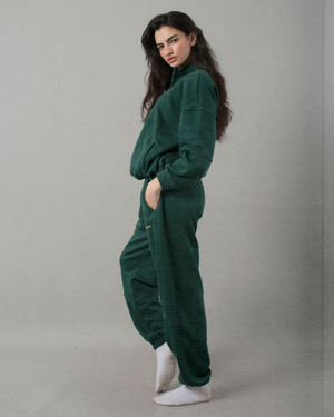 
                  
                    Load image into Gallery viewer, Lounge Cuffed Sweats - Forest Green (WOMEN)
                  
                