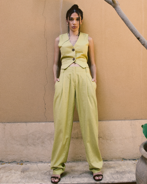 
                  
                    Load image into Gallery viewer, Linen Suit Pants - Kiwi Green
                  
                