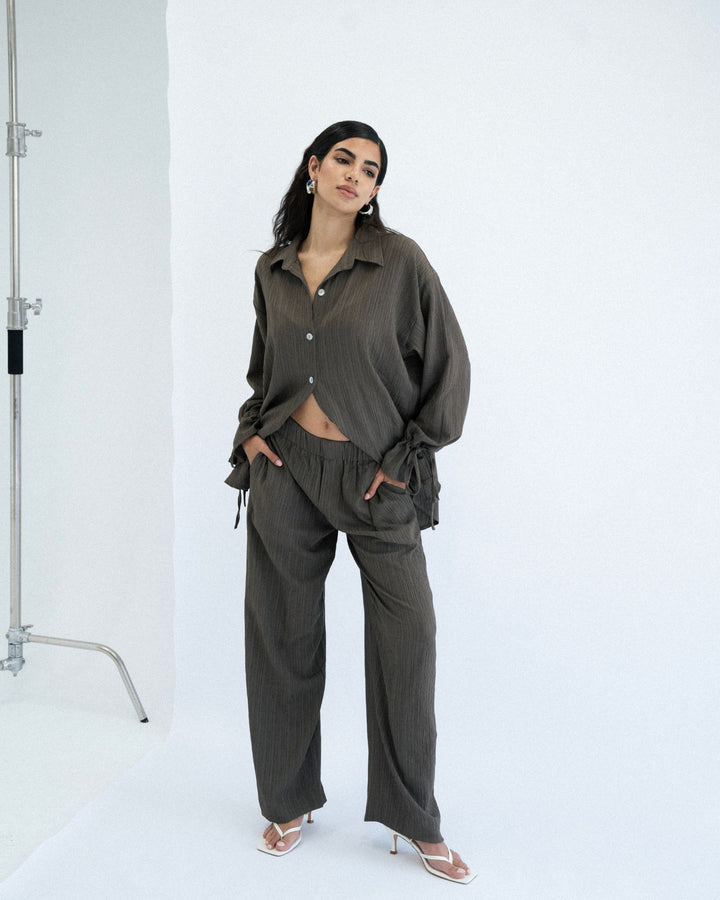 Crushed Pants - Brown