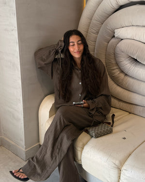 
                  
                    Load image into Gallery viewer, Crushed Oversized Shirt - Brown
                  
                