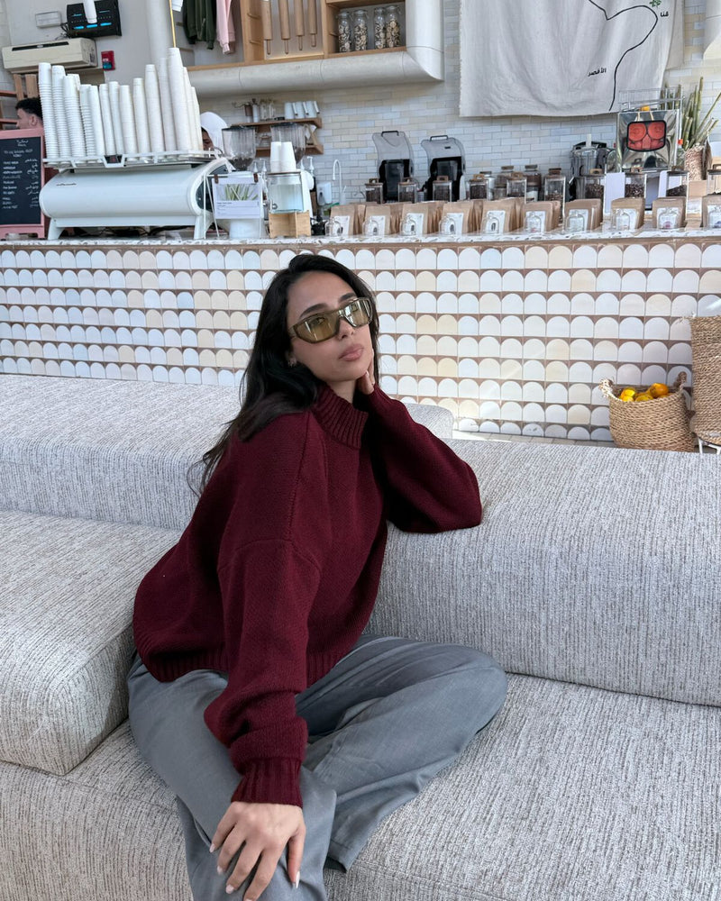 
                  
                    Load image into Gallery viewer, Merlot Knit Sweater
                  
                