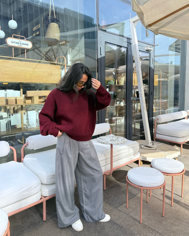 
                  
                    Load image into Gallery viewer, Merlot Knit Sweater
                  
                