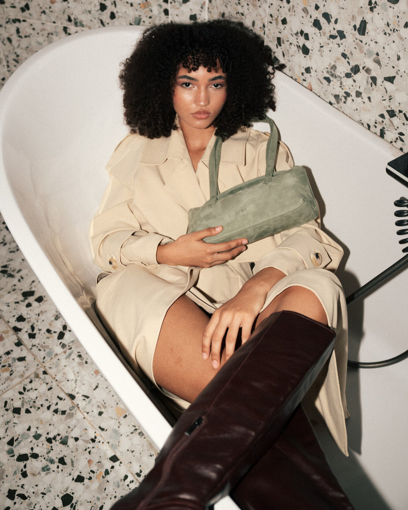 
                  
                    Load image into Gallery viewer, Suede Eclat Bag - Olive
                  
                