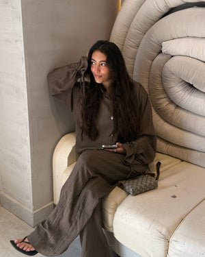 
                  
                    Load image into Gallery viewer, Crushed Oversized Shirt - Brown
                  
                