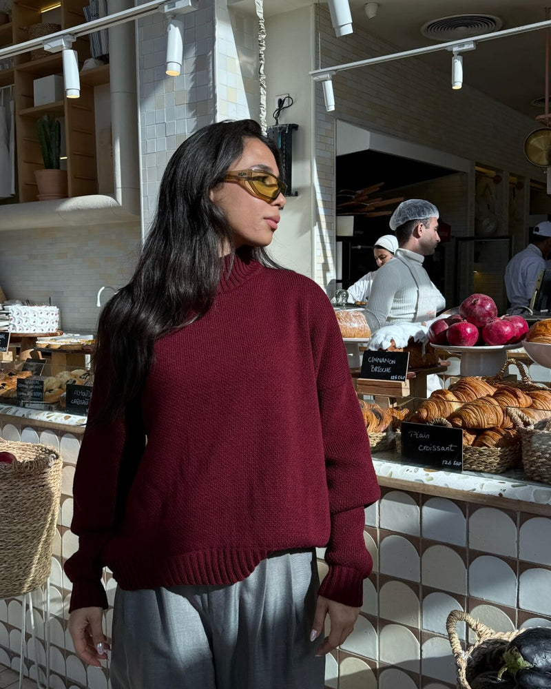 
                  
                    Load image into Gallery viewer, Merlot Knit Sweater
                  
                