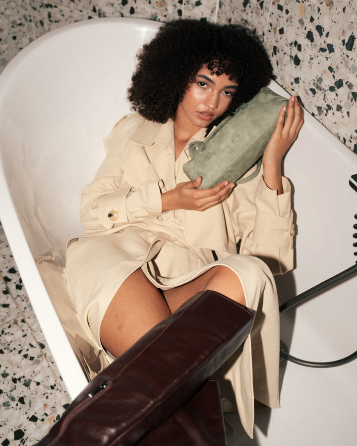 Suede Eclat Bag - Olive