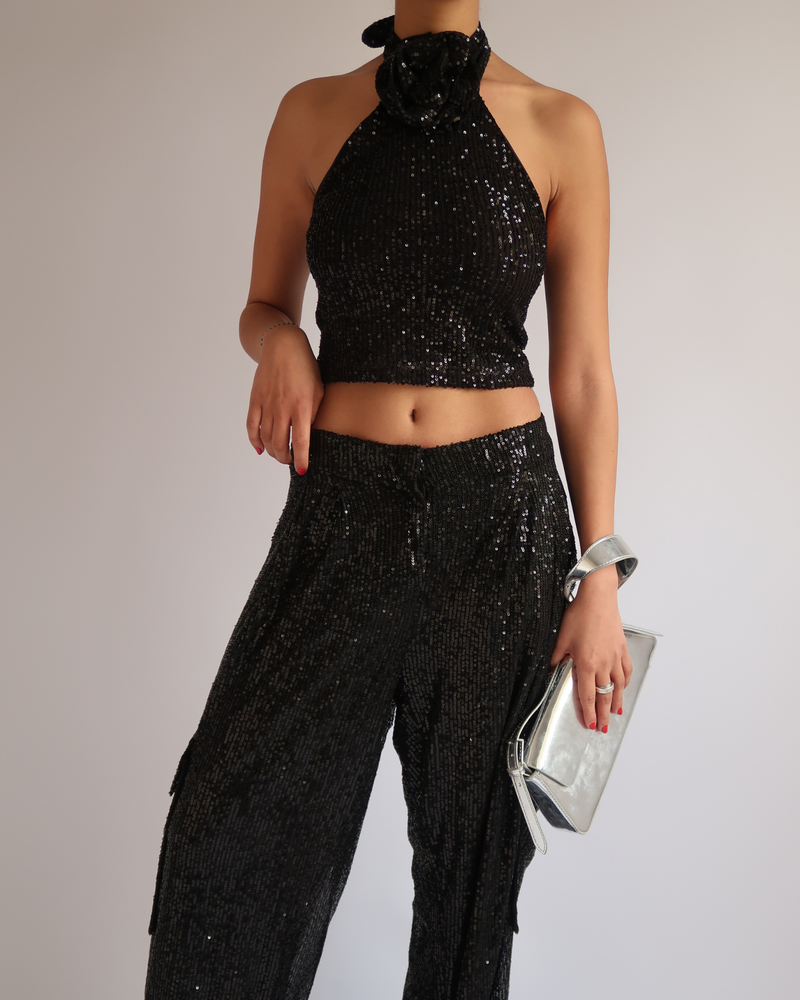 
                  
                    Load image into Gallery viewer, Sequin Cargo Pants
                  
                